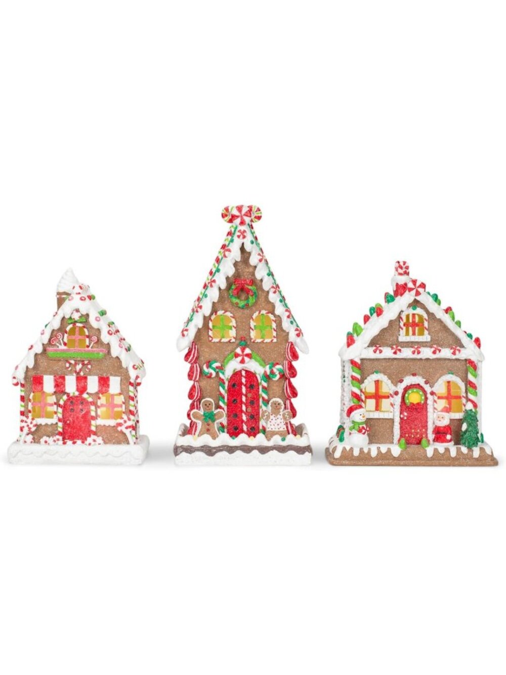 Red Gingerbread Village Porcelain Tea Light Holder - Festive Holiday Decor, 8 in